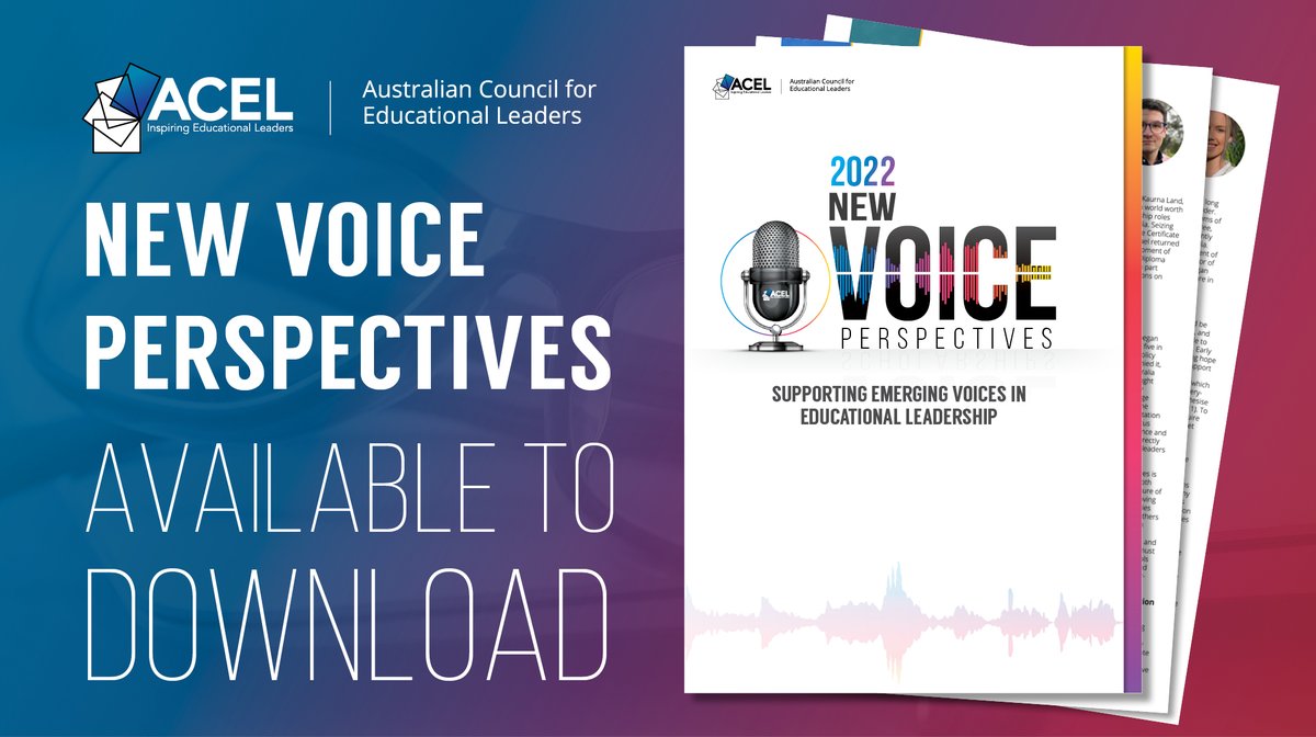 Exciting news! Download now to read the thought-provoking Perspectives of the 2022 New Voice scholars, who inspire us to think without constraint and take action towards a future where anything is possible in education. bit.ly/3KjHe3Y #ACEL #Education #Reflection
