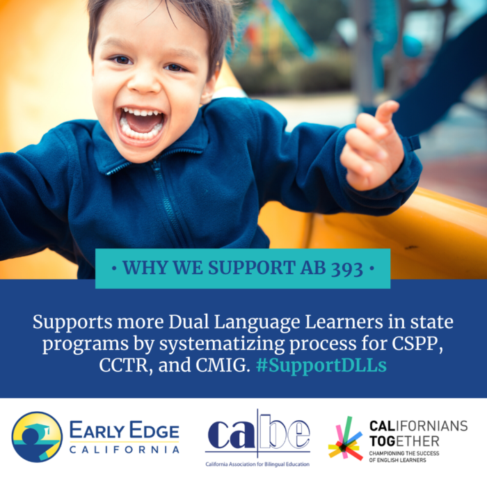 #AB393, co-authored by Asm. @LuzRivas and @AsmArambula, helps inform institutional and program policies and practices necessary to
support the simultaneous development of a child's home language and English. Learn
more: earlyedgecalifornia.org/ab-393-dual-la… #SupportDLLs