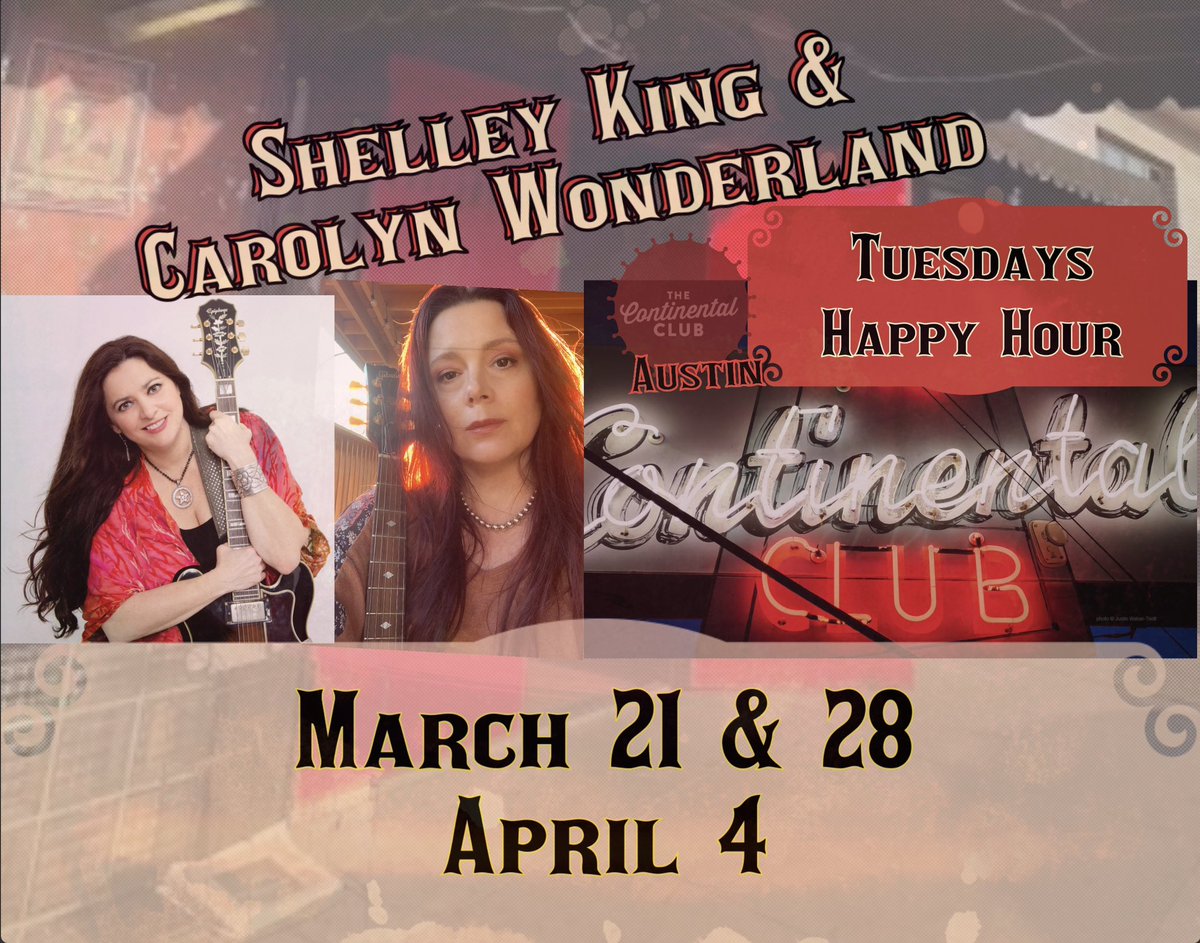 April 4 at <a href="/continentalclu3/">continentalclub</a> with <a href="/shelleykingtx/">Shelley King</a> Happiest Hours around!
