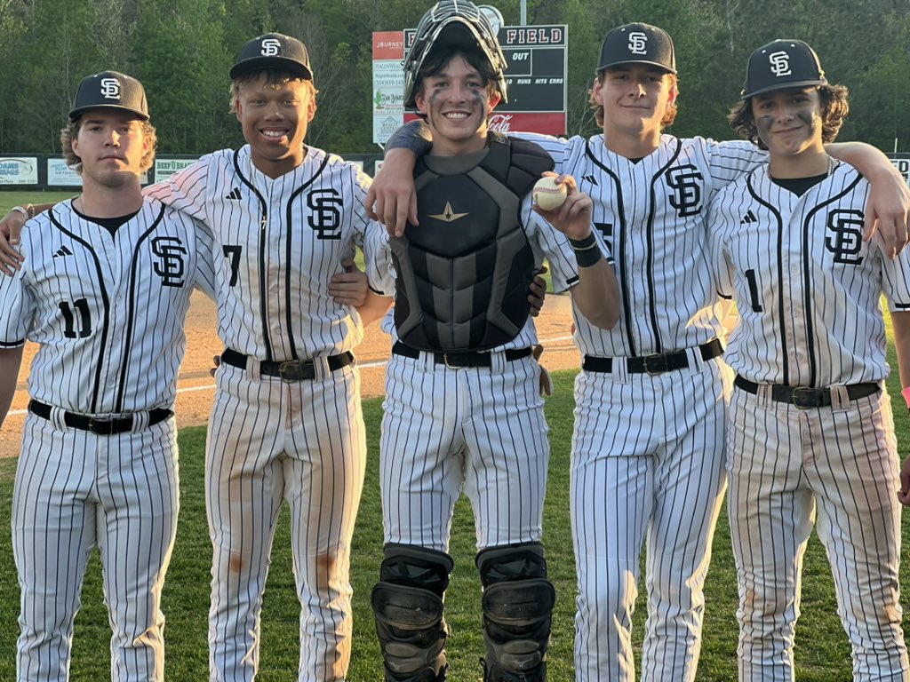 Colton Walls, Winston Person, Ethan Walls, and Matthew Gainey (all caught by Tate Glover) combine for a 12 K No-Hitter.
