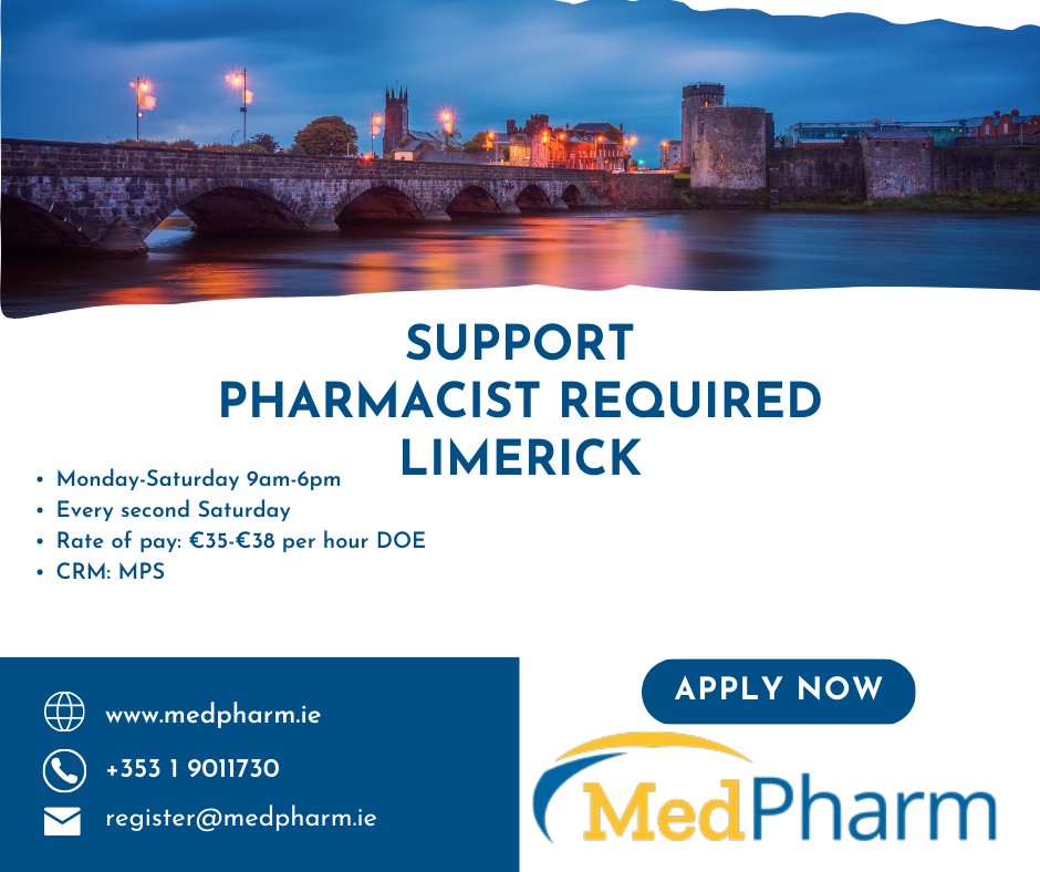 MedPharmIre's tweet photo. Contact us and start your new career in Ireland.
Speak to our amazing recruiters who will guide and support you every step of the way.
Apply today
https://t.co/RmTFImxCcD
#jobsearch #jobfairy #healthcarejobs #pharmacists #ireland #movingtoireland #irishjobs #workinginireland https://t.co/8JQAnA9S1q