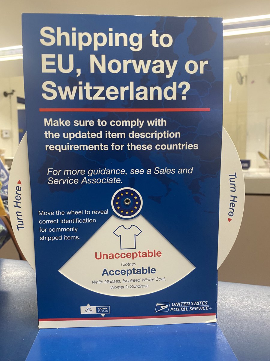 Ninascorner's tweet photo. hey friends at @USPS this is the worst visual aid ever. What the heck is the message? Are T-shirts unacceptable or acceptable? This is so confusing. Didn’t anybody review this before approving it. Awful https://t.co/AbZaauWA1r