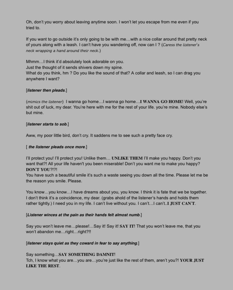 __miaomeow__'s tweet photo. Yandere(?)/Sadistic(?) Bf Script.
⚠️Read with caution. Themes may not be suitable to others⚠️
Enjoy! 🖤
#Doppioscripts
#DoppioDropscythe https://t.co/Dw416mVAwN