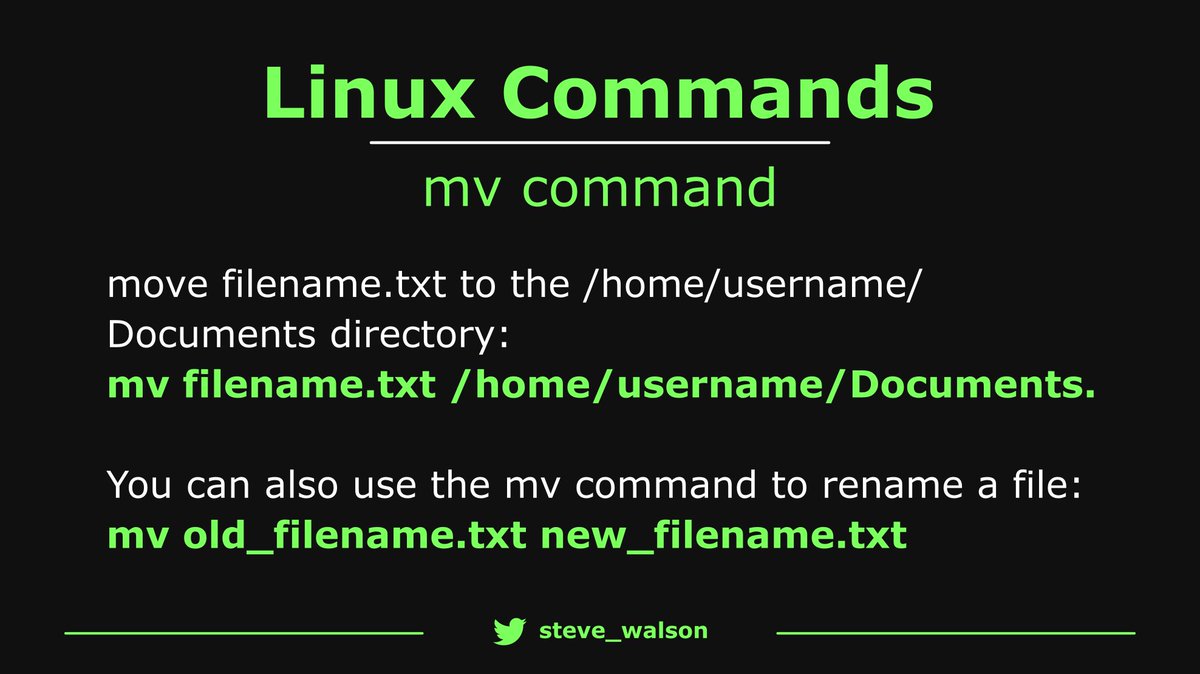 Steve_Walson's tweet image. 💻 Linux Commands

#linux #learnlinux  #tech #IT