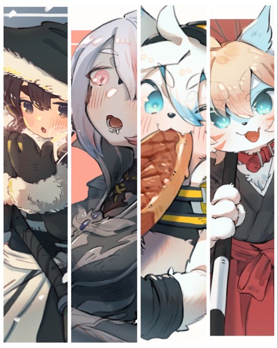 #今月描いた絵を晒す 
今月ももふもふ度高め🐾
あとは裏で色々やってました✏️ 