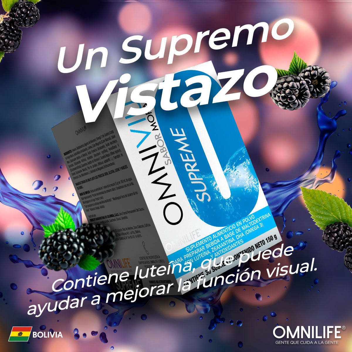 Disfruta de las vitaminas y minerales del OmniViu Supreme sabor moras. 

Encuentra este producto con un Distribuidor Independiente de Bolivia. Conoce la disponibilidad y presentación en tu país.

#OMNILIFE