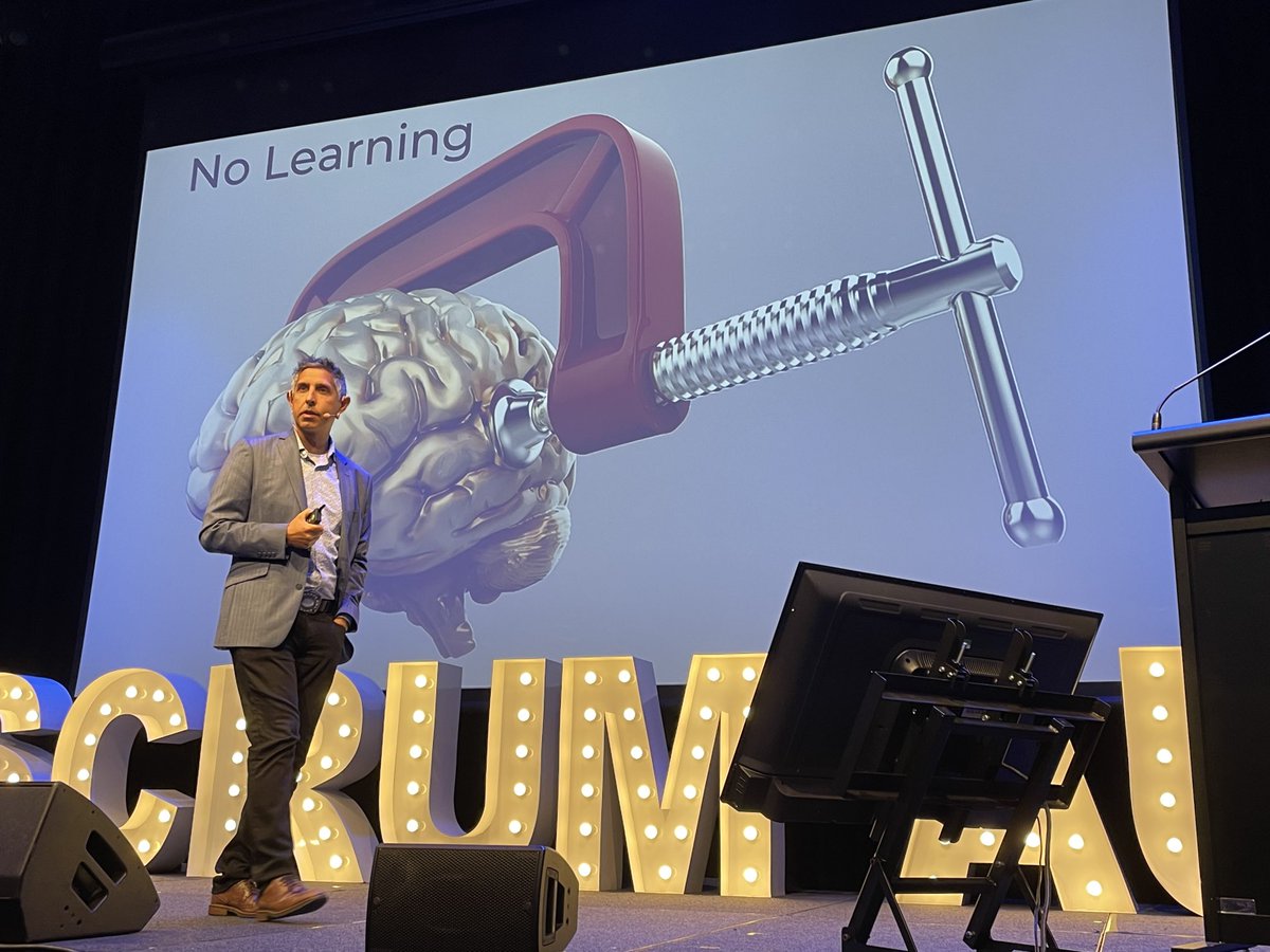 When we push work in rather than pull, there’s no time for learning. - ⁦<a href="/MichaelSahota/">Michael K Sahota</a>⁩ #auscrum <a href="/auscrum/">Scrum Australia</a>