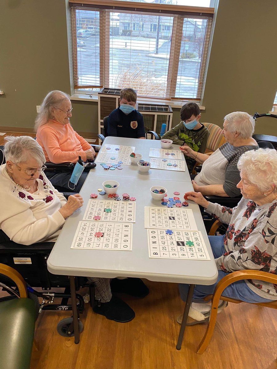 The Fr. Justin Hanley Squires boys youth group putting their faith into action by visiting a local nursing home and hosting a bingo night. Students from St. Peter Elementary and St. Paul High School volunteered some time to help make this fun event a success! #OntarioSquires