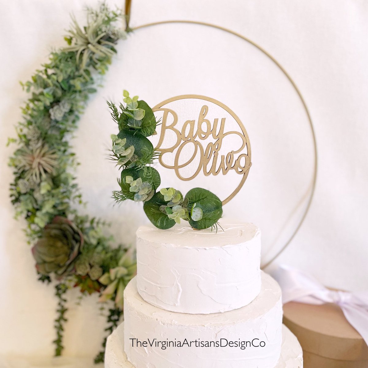 Excited to share this item from my #etsy shop: Personalized With Faux Greenery Cake Topper - Cake Topper - Cake Topper, Cake Topper #babyshower #green #greenbabyshower #eucalyptusbaby #greeneryparty #greenerybabyshower #floralbabyshower #eucalyptus etsy.me/3Zz73RY