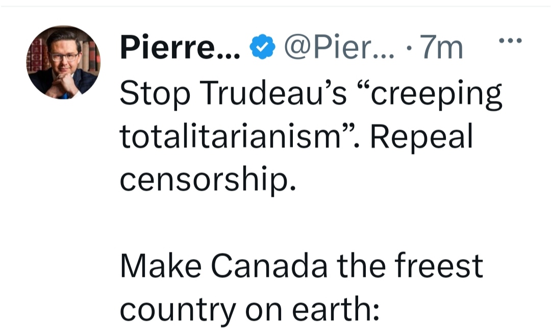 Tammyocanada's tweet photo. I can't see the difference between Donald Trump &amp; Pierre Poilievre anymore. 

Deeply disturbing.

Both Conservatives BTW Canada. https://t.co/CZSv5CRhj0