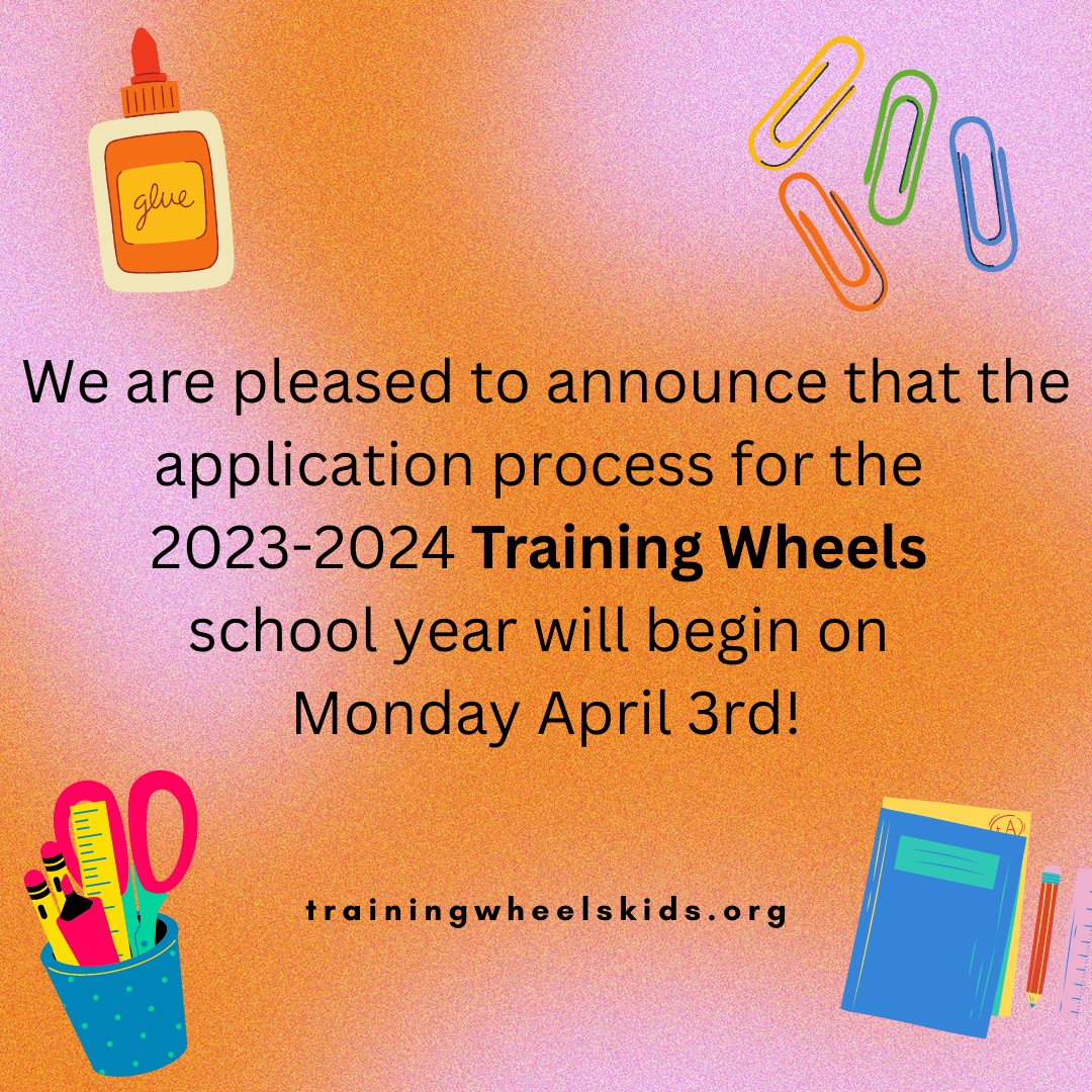 MYDCPgh's tweet photo. Mark your calendars! 📅 ✏️ You don't want to miss out on the chance to get your child into Training Wheels. https://t.co/N3EmVlPzrt