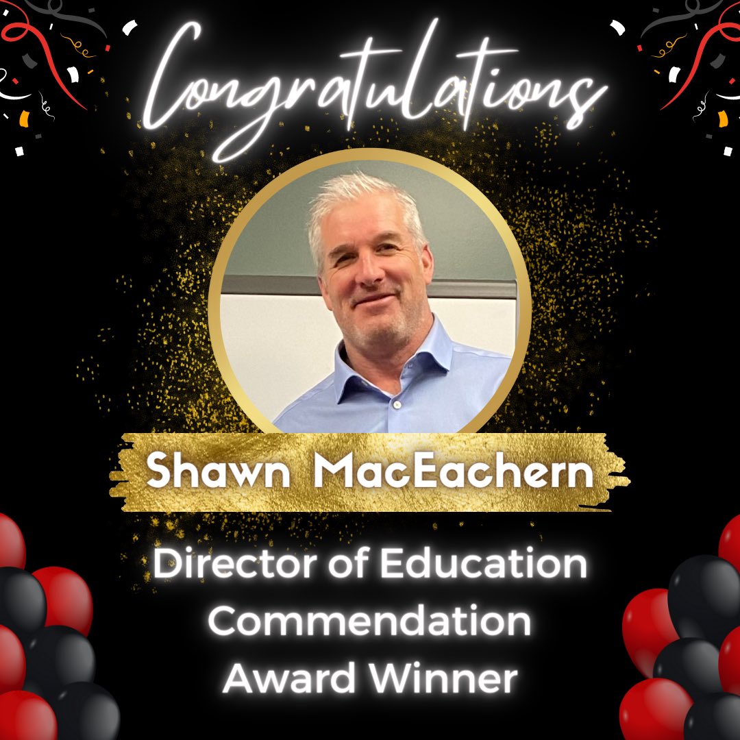 SacredHeartOCSB's tweet photo. Congratulations to Mr MacEachern on being named one of this year’s Director of Education Award winners!  #OurSHHS https://t.co/2Bz46KIJQx
