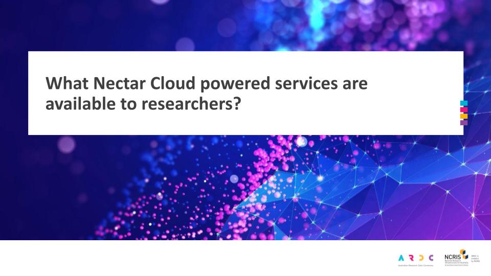 nectar_cloud's tweet photo. Welcome to #FAQFridays - where we spotlight commonly asked questions & answers about the Nectar Cloud.
Today's question: *What Nectar Cloud powered services are available to researchers?* (☁️THREAD: 1/2)
#researchcloud #nectarcloud https://t.co/nUoRZUXzJs