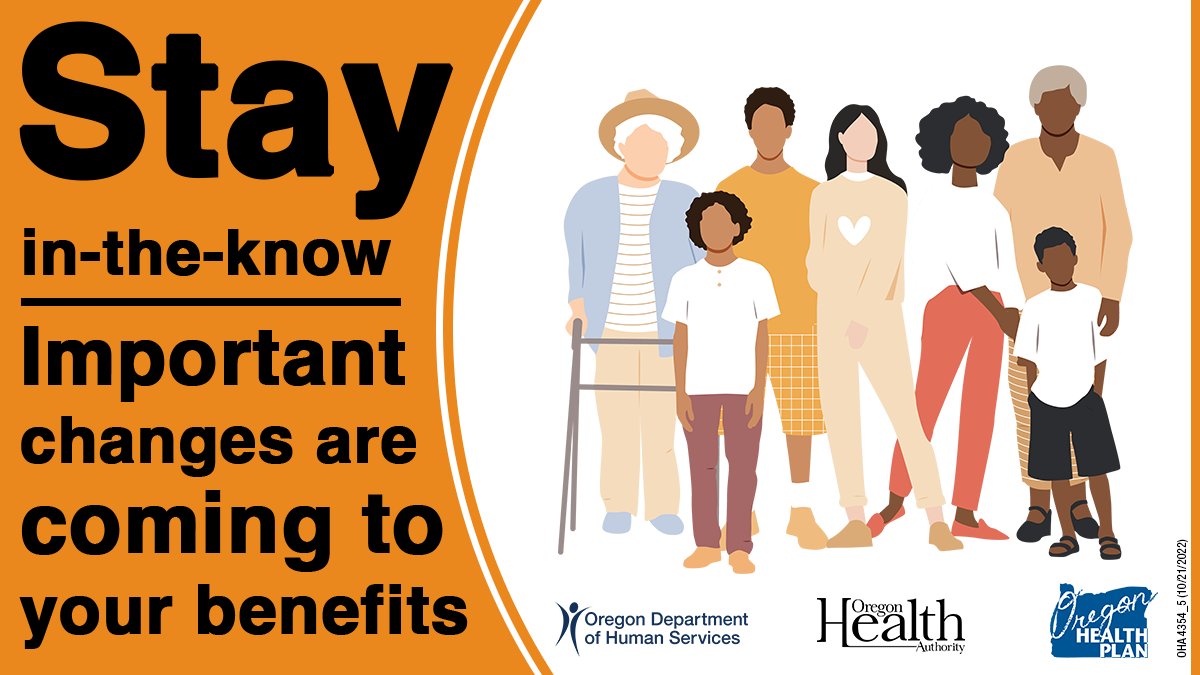 You will be contacted by mail when information is needed from you to maintain your Oregon Health Plan and other benefits including services and supports for people with disabilities and older adults and food benefits. 

Learn more at benefits.oregon.gov.