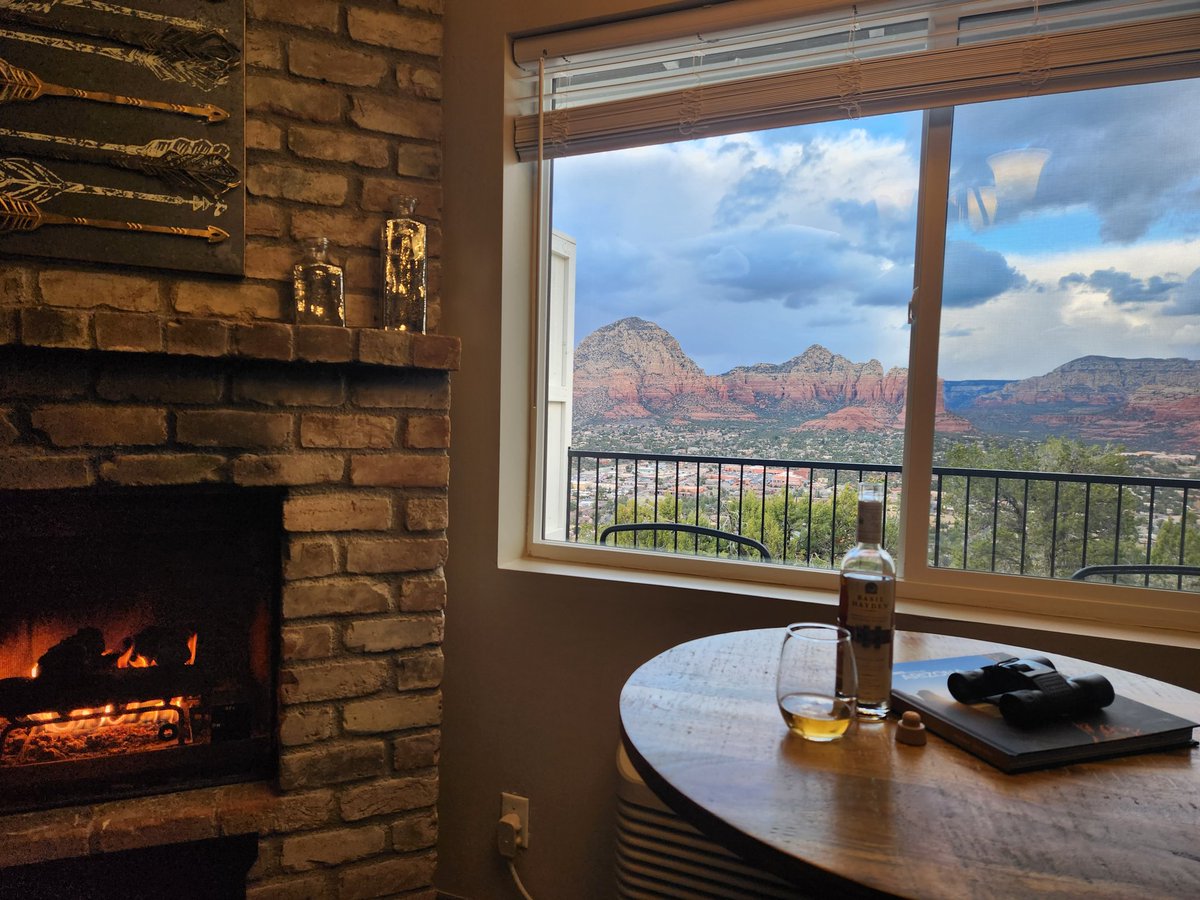 yalemadden's tweet photo. Enjoying our view and some @BasilHayden at @SkyRanchLodge in Sedona https://t.co/BY3YBh8QSp