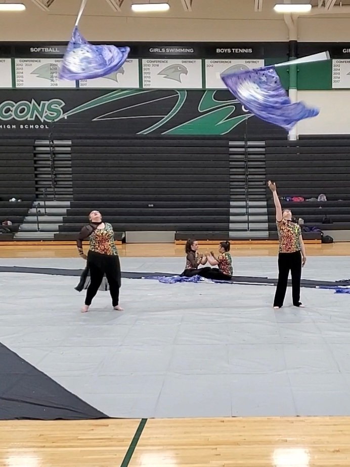 motherof4teens's tweet photo. NKCHS Hornets Winter Guard at Showcase Night! They were one of the best of the night! (And yes, I'm a little bias) @NorthtownNews https://t.co/sKzshCV6D9