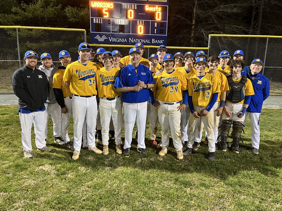 JohnNHarveyIII's tweet photo. ⁦⁦@WAHS_BaseballWA⁩ coach Skip Hudgins notched career win 500 Thursday with an 8-2 win over Goochland ⁦@CvilleVarsity⁩ https://t.co/TWhbXhH1Q7