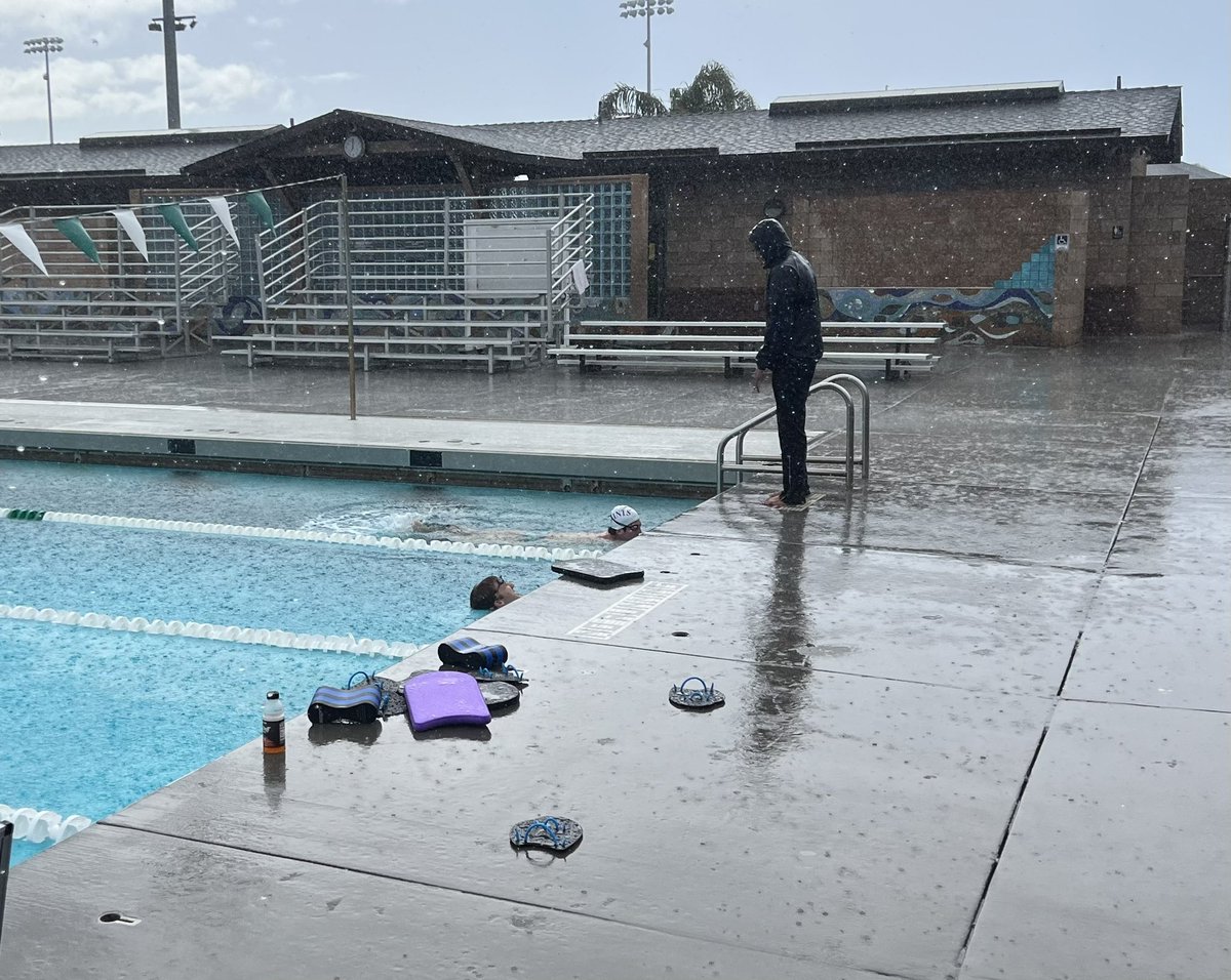 sta_swim's tweet photo. Rain or shine we grind https://t.co/TC4W2lzWOZ