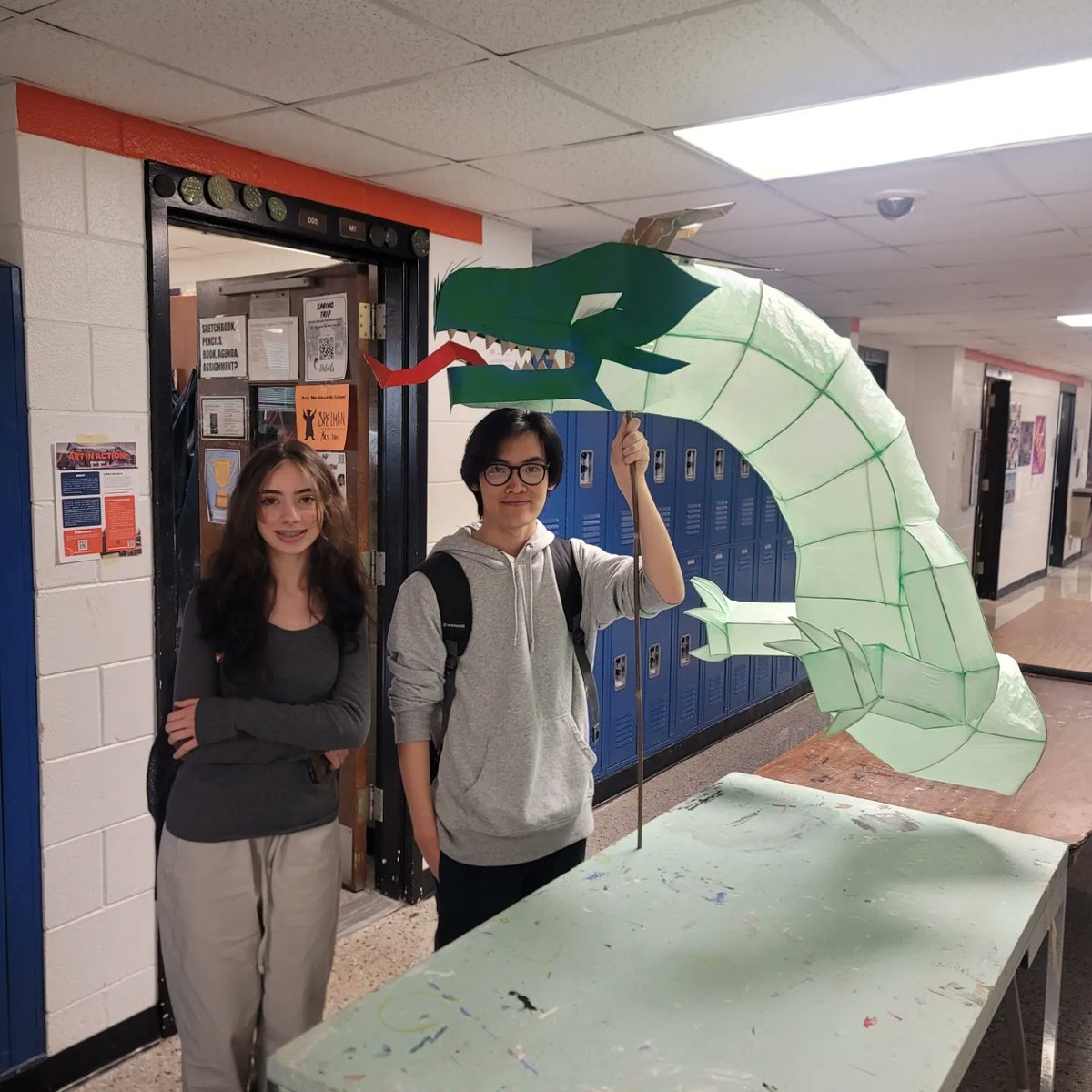 Half of the #dragon is ready for the #lanternparade @visitsandysprings
Special shoutout to David Chau and his awesome original sketch, design, and hard work!!! 🫡 Awesome teamwork from Laura, Chanie, Binta, and Peyton!!
Thanks <a href="/artwithmrs/">Chris Sandlin</a> for helping David flush out some kinks!