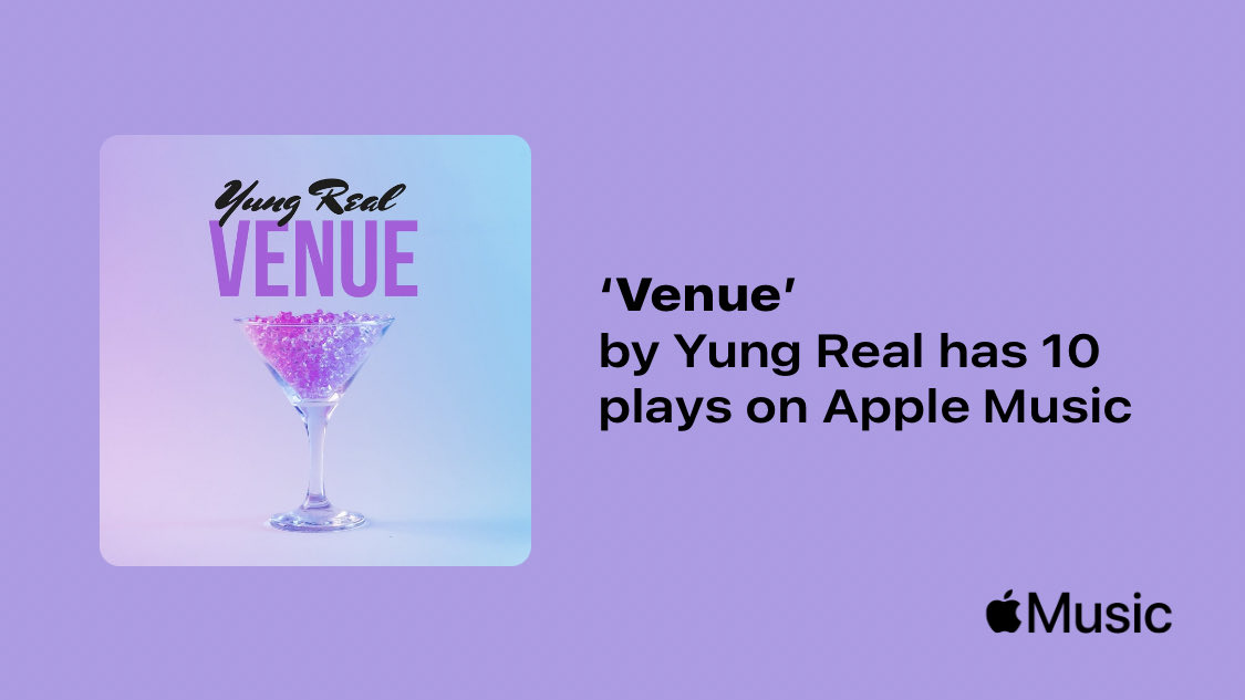 YUNGREAL_'s tweet photo. Just passed a new Milestone on @AppleMusic. Thanks for listening!
https://t.co/nSHIGjrFWY https://t.co/nNJmwgkQ2j