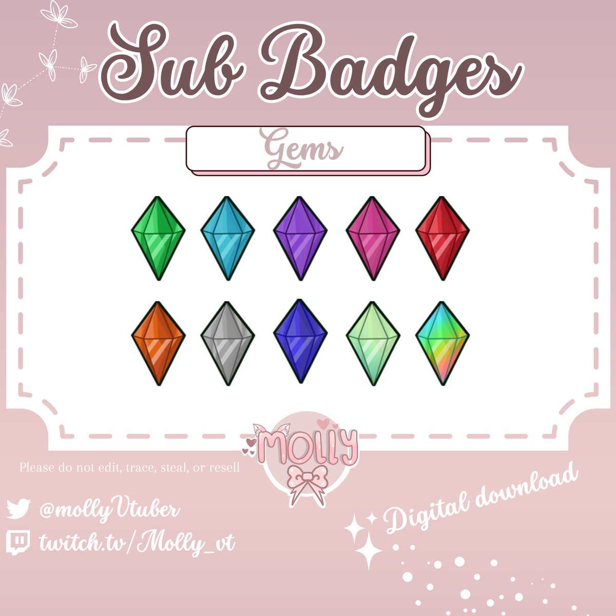 Nephyraa's tweet photo. Gem badges up on Etsy 💎 https://t.co/0ZX7cCpvpG