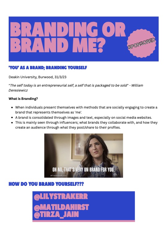 MatildaHirst's tweet photo. From #makingsocialmedia 's readings this week, the chapter and section on 'branding' stood out to me! 💻📷
@lilystrakerr @tirza_jain https://t.co/o8yFIKRH4g