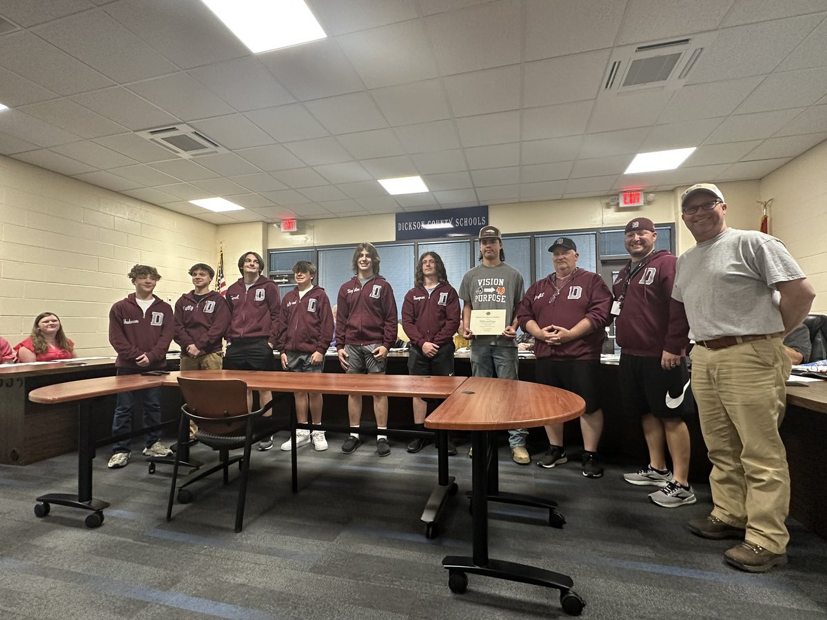 Kristen_Ferree's tweet photo. So proud to watch some @DMSDragons be celebrated for their accomplishments tonight at the @DCS_TN board meeting! Also got to watch some special @VanleerE Wildcats say the pledge! Proud of DC students! https://t.co/fFWN91y1J8