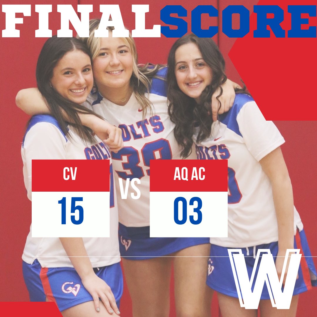 Cvglax2's tweet image. CV beats Aquinas for their 1st section win of the season! See you back at home tomorrow night for Round 2 vs. Blackhawk! #LetsGoColts @CVColtsAD