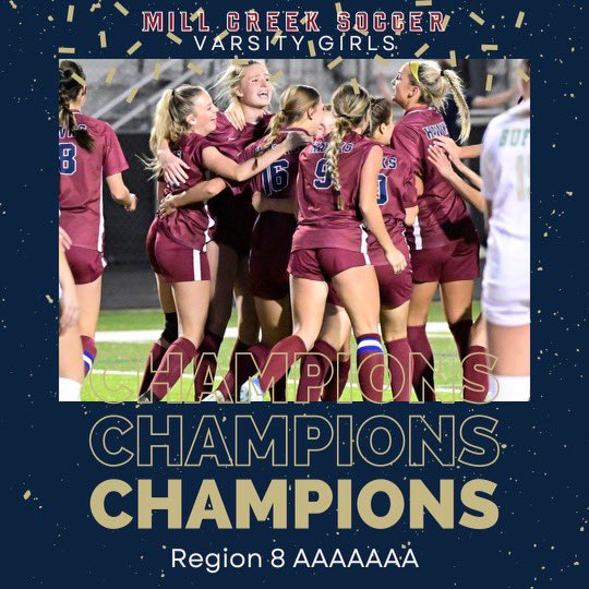 2023 #3PEAT Region Champions 
GOALS from Jessie Findley, Katie Tucker, Riley Renwick, &amp; Mia Palumbo! With ASSISTS from Riley Renwick, Becca Graeser, Mia Palumbo, &amp; Ellie Hurd! #commit #millcreek