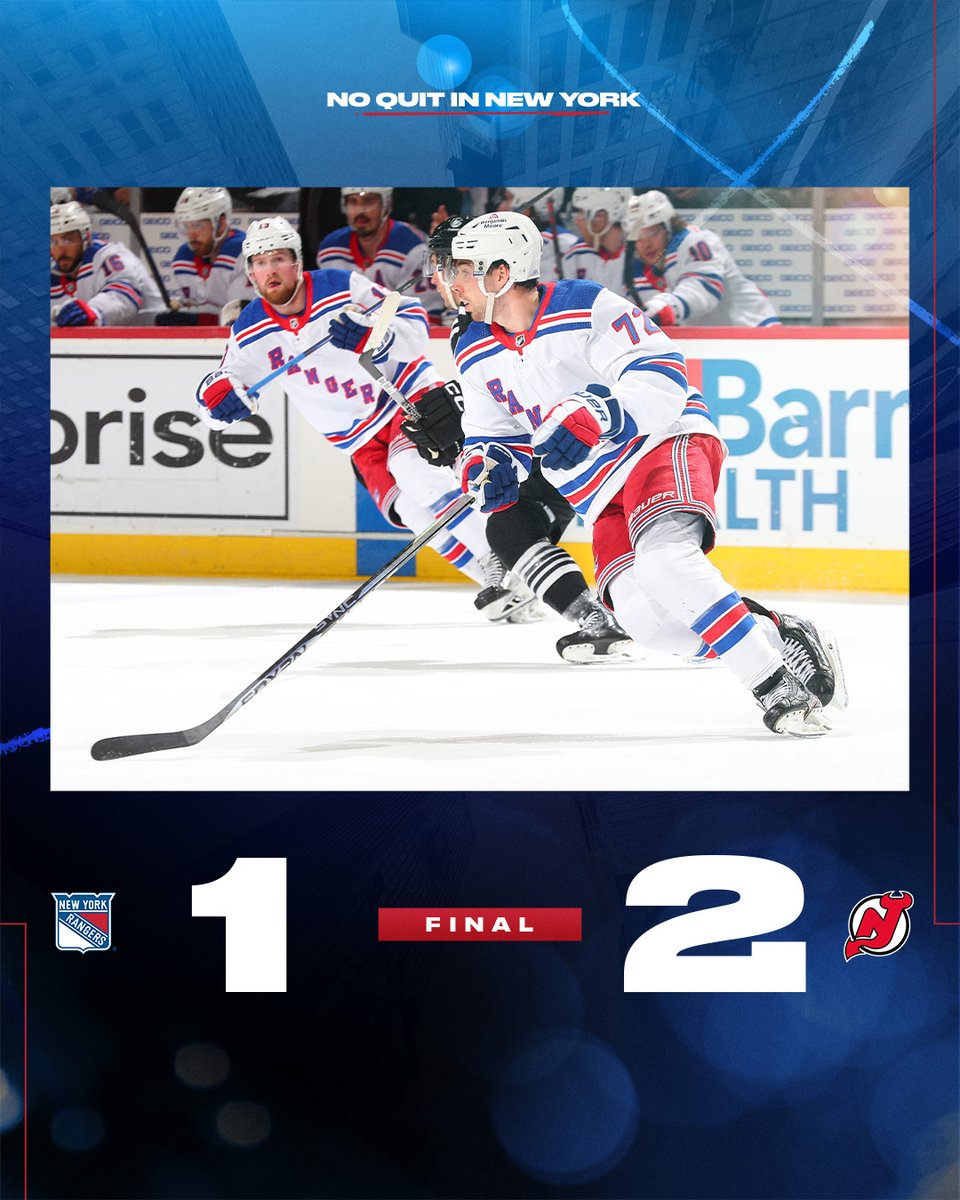 NYRangers's tweet photo. Fall just short. 
On to Buffalo. https://t.co/PNrC8CRpGa