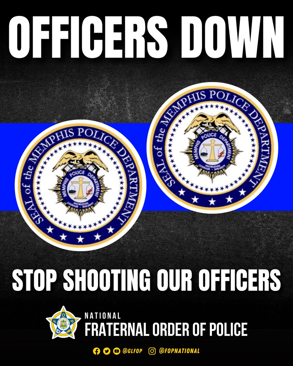 🚨 TWO OFFICERS DOWN: Please pray for the two Memphis Police Officers who were shot this evening. Reports indicate that they were rushed to hospital. No further information at this time.

The violence against the men and women of law enforcement is an attack on the foundation of