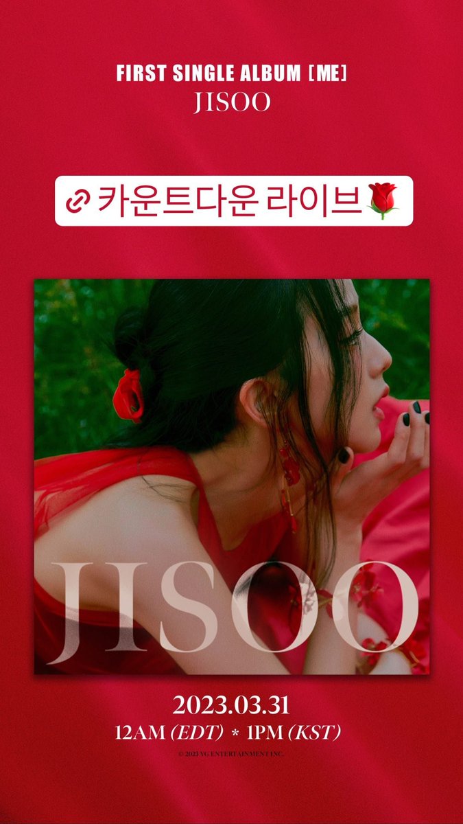 [IG] #JISOO story update

Countdown Live 🌹

ME BY JISOO D-DAY
#MEetingJISOOToday
#FLOWER #JISOO <a href="/BLACKPINK/">BLACKPINKOFFICIAL</a>