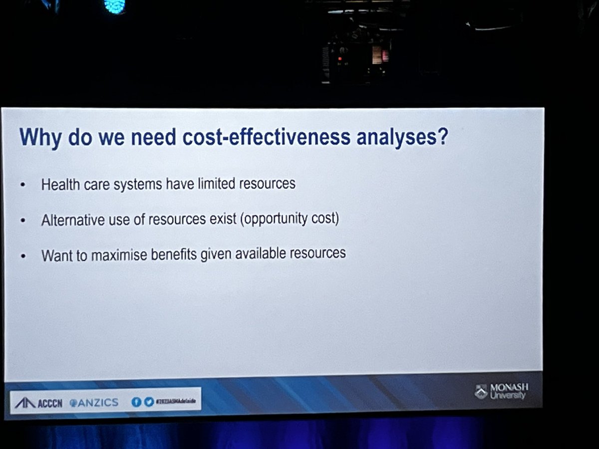 deblong_picu's tweet image. @iculisah reminding us of the importance of #costeffectiveness analysis alongside of clinical trials. 💰 doesn’t grow on 🌳 and resources are scarce. #2023ASMAdelaide @ANZICSACCCN_ASM @anzicsctg