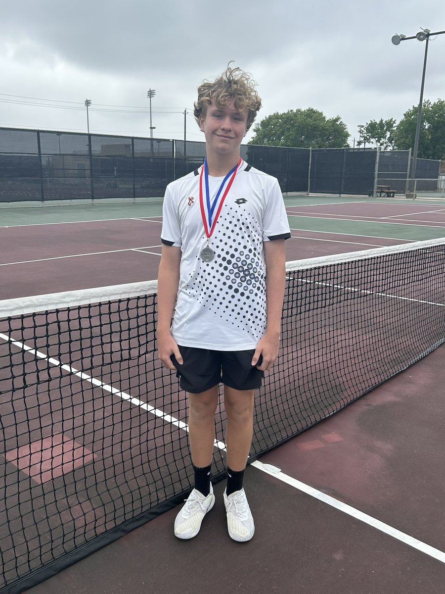 DPISD_Tennis's tweet image. Congratulations to Jake G. for winning 🥈 in boys singles for District 22-6A!  🦌 🎾 @Coachtheim @CoachLadner13 @DPISD_South