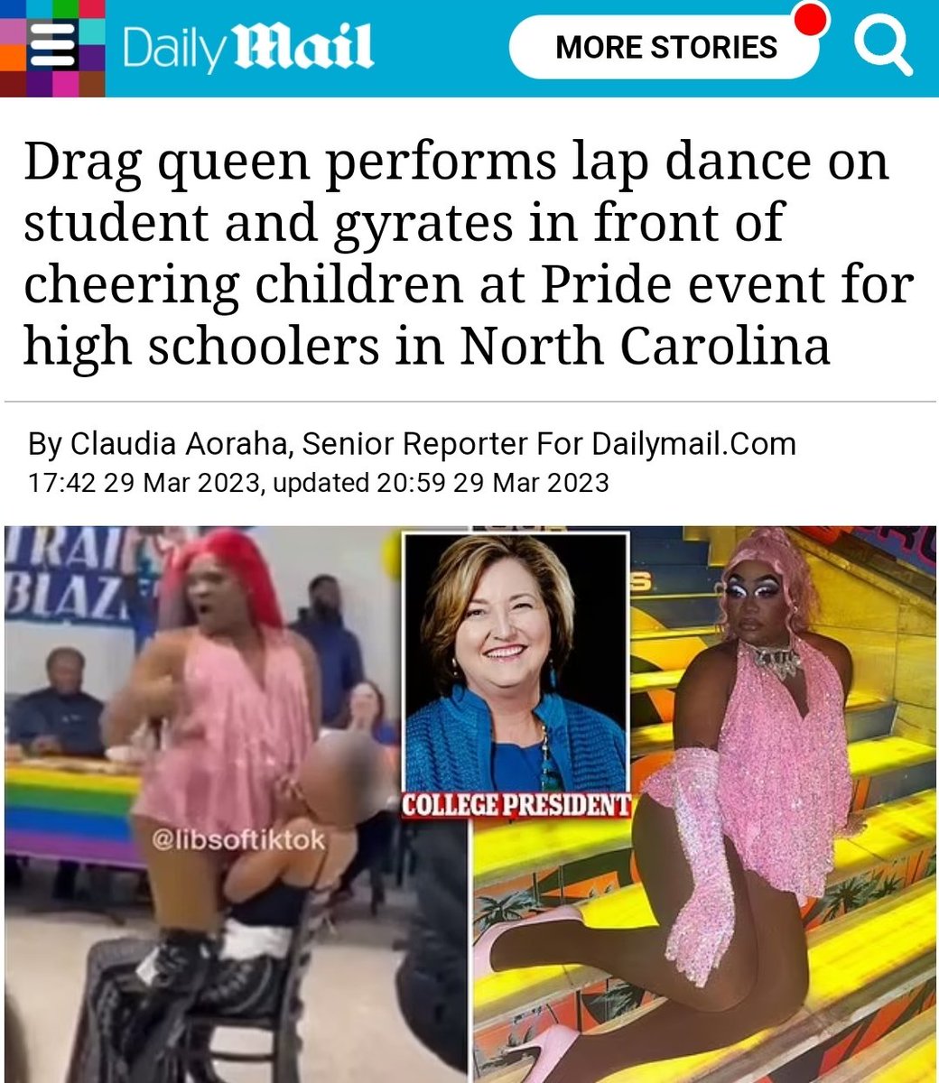 Drag queen performs lap dance on student and gyrates in front of cheering  children