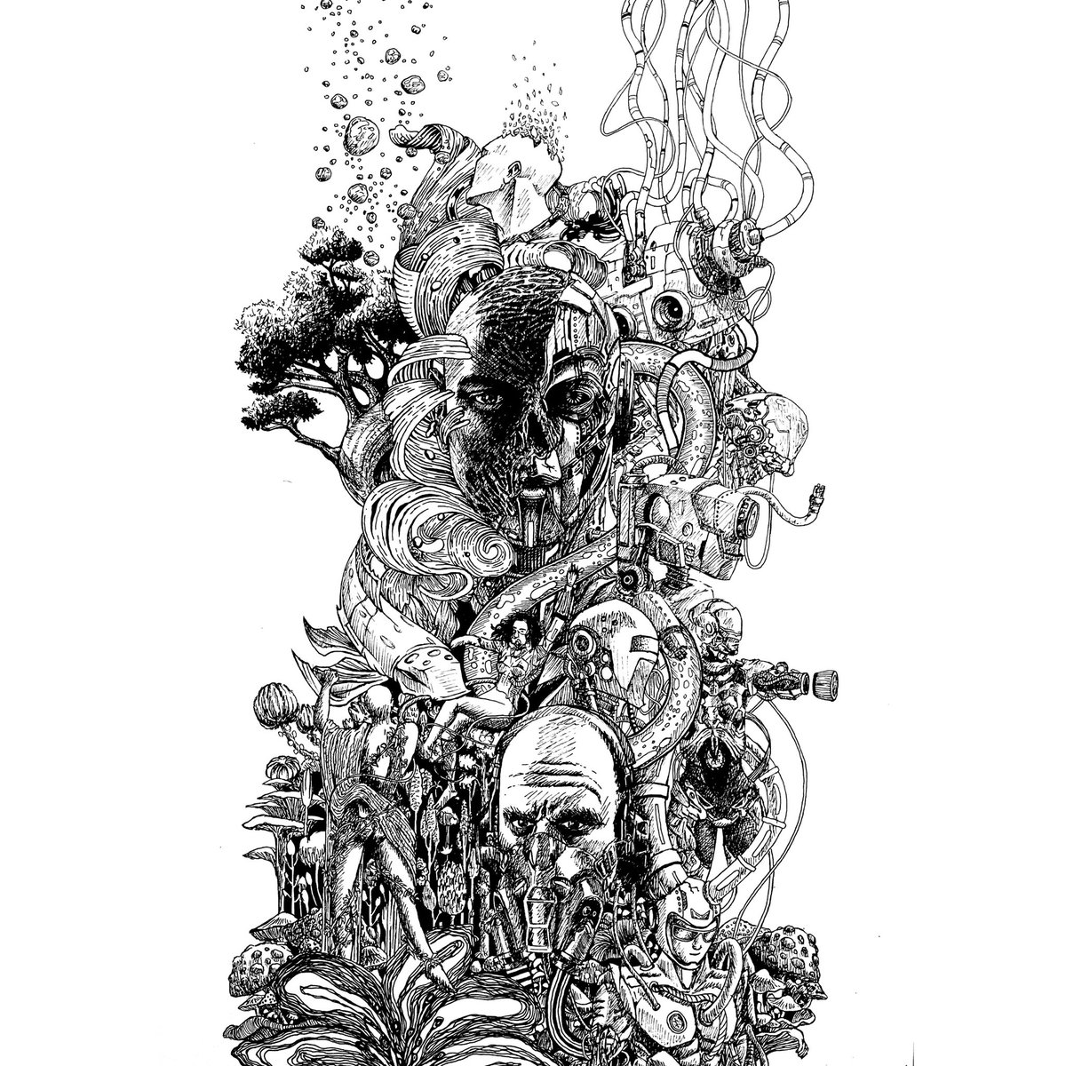 VICISSITUDE
The evolution in the nature to Cybernetic Organisms or Bionic Creatures.

#DoodleWorld #doodleart #Cyborg #VisualArt #art #Inkart #imagination