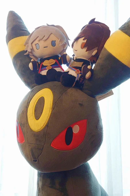 ベッド片付け中なのでしばらくおやぬいたちをブラッキーちゃんに預けた 
