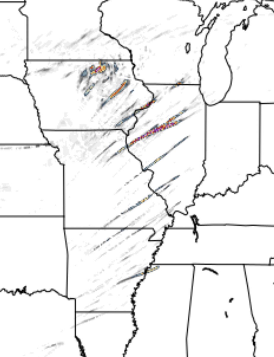 ReedTimmerUSA's tweet photo. Very concerning short-range forecast models showing a #tornado outbreak across 9 states on Friday afternoon from Iowa through Arkansas including major metro areas like Des Moines, Davenport, Peoria, Springfield, Little Rock, Memphis, St Louis! Stay tuned to severe weather watches and warnings