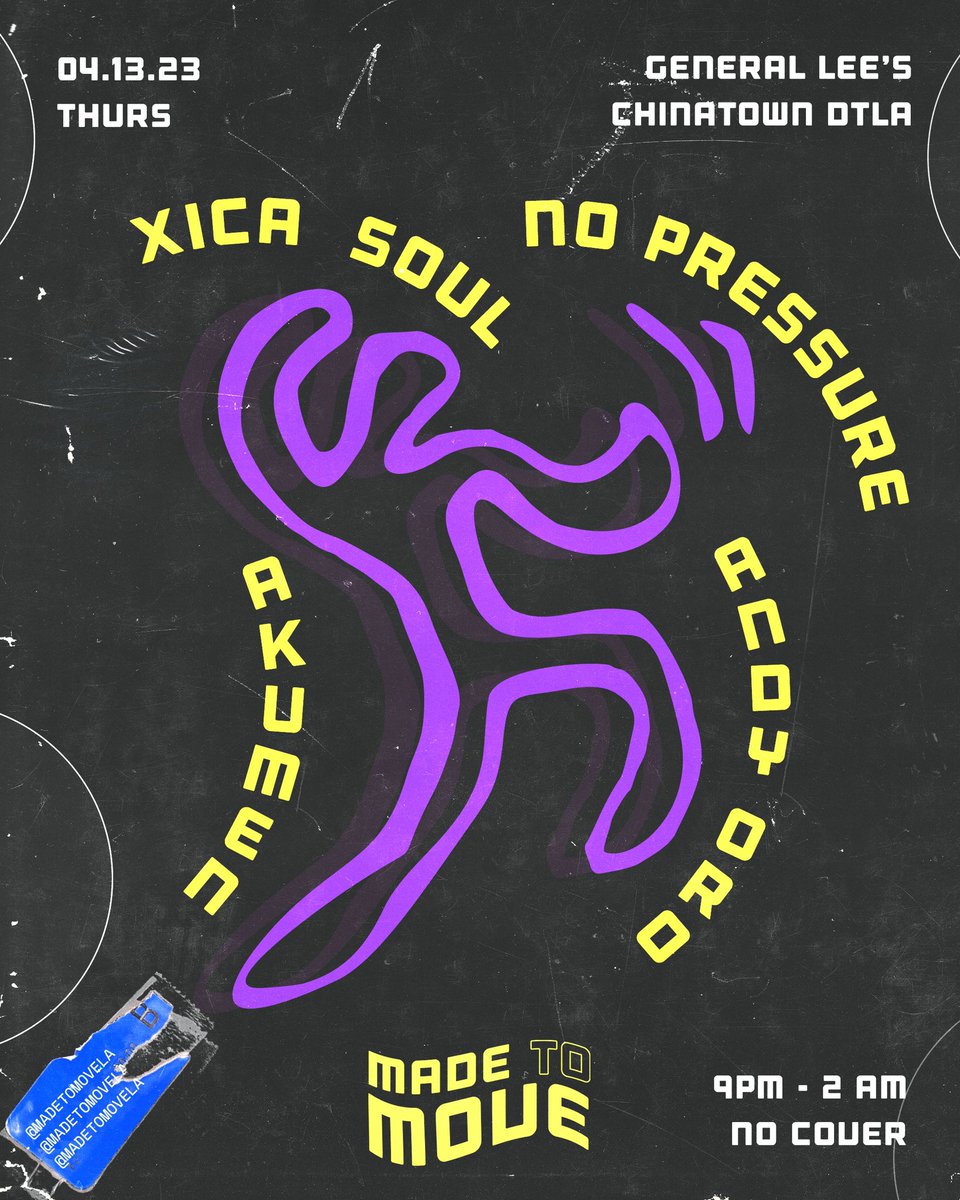 Next party is April 13th with Xica Soul + No Pressure And residents @akumenmusic + @itsandyoro. - @generalleesLA in Chinatown No Cover | 21+