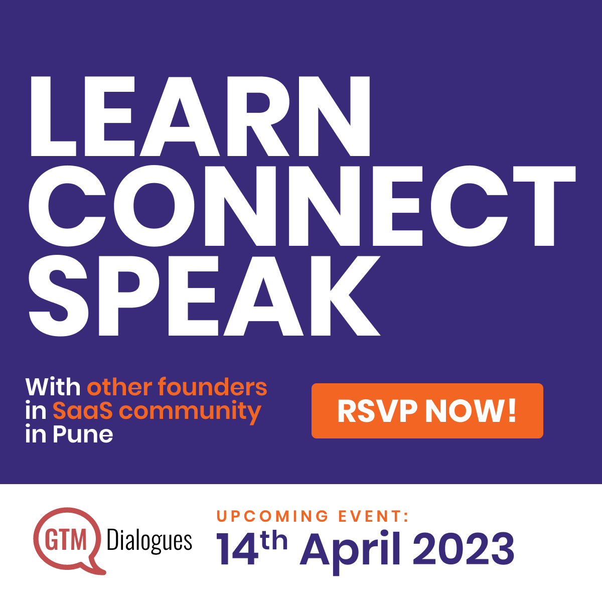 pentathlon_vc's tweet photo. The latest edition of @GTMDialogues is here! The platform is built by SaaS founders, for SaaS founders to share, discuss and dissect ideas and strategies.

RSVP for the event here: https://t.co/YZUVRRt0Db

#DNAofScale #GTM #ScalingSaaS #NetworkingEvents #PuneEvents https://t.co/wmqEd6yJoe
