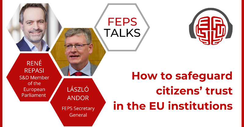 FEPS_Europe's tweet photo. #FEPSTalks: MEP @repasi & @LaszloAndorEU analyse how cases like #Qatargate undermine citizens’ trust in the EU Institutions. They welcome the quick & strong actions taken by @TheProgressives and reflect on how to prevent these cases of corruption and illegitimate influence.