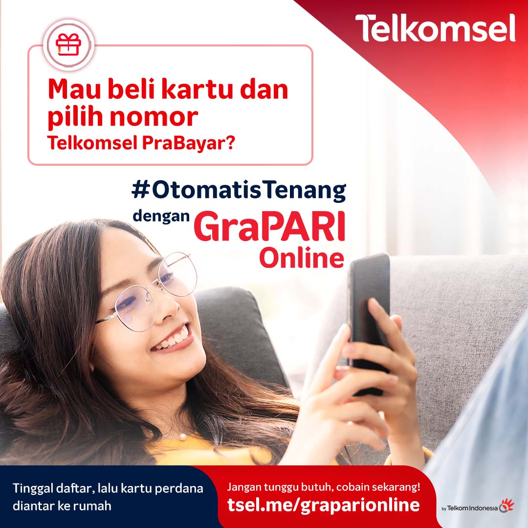 Telkomsel's tweet photo. Langsung #OtomatisTenang beli kartu Telkomsel #PraBayar pakai cara ini:
✅Klik https://t.co/lQeRgwCsiS
✅Input data diri & pilih nomor-mu
✅Kartu diantar ke rumah
Selain itu di GraPARI Online juga bisa daftar Halo, migrasi 4G, ganti SIM Card, & beli Telkomsel Orbit. https://t.co/Kw17zTLqYc