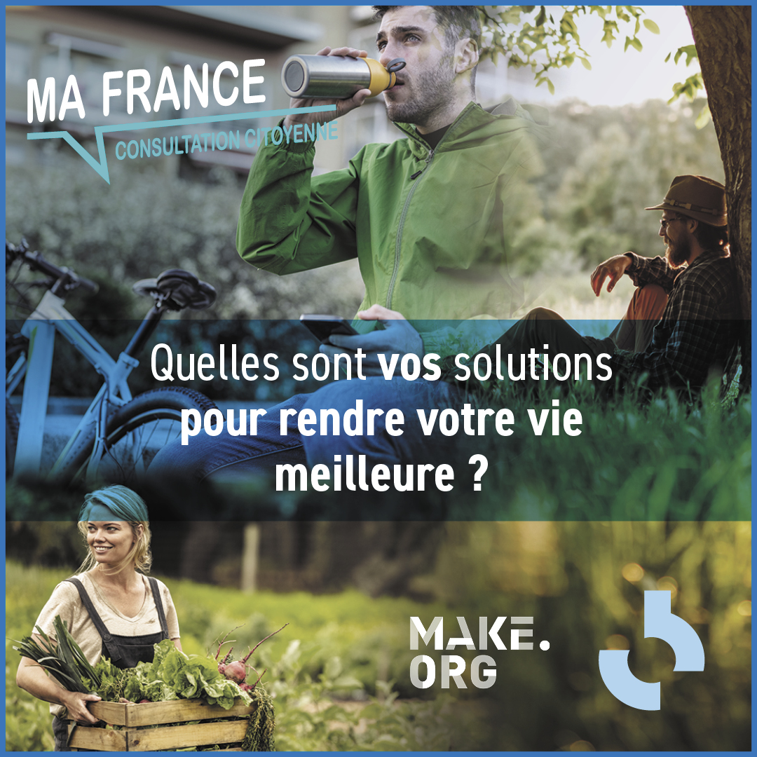 Dans #MaFrance à 13h
<a href="/WendyBouchard/">Wendy Bouchard</a> reçoit pour faire le bilan de la consultation "Mieux vivre au quotidien"
- le journaliste <a href="/KellerThierry/">Thierry Keller</a> 
- Frédéric Cusco directeur de l’engagement et des territoires chez <a href="/franceactive/">France Active</a> 
- Julien Adda directeur du <a href="/reseaucocagne/">Réseau Cocagne</a> 
⬇