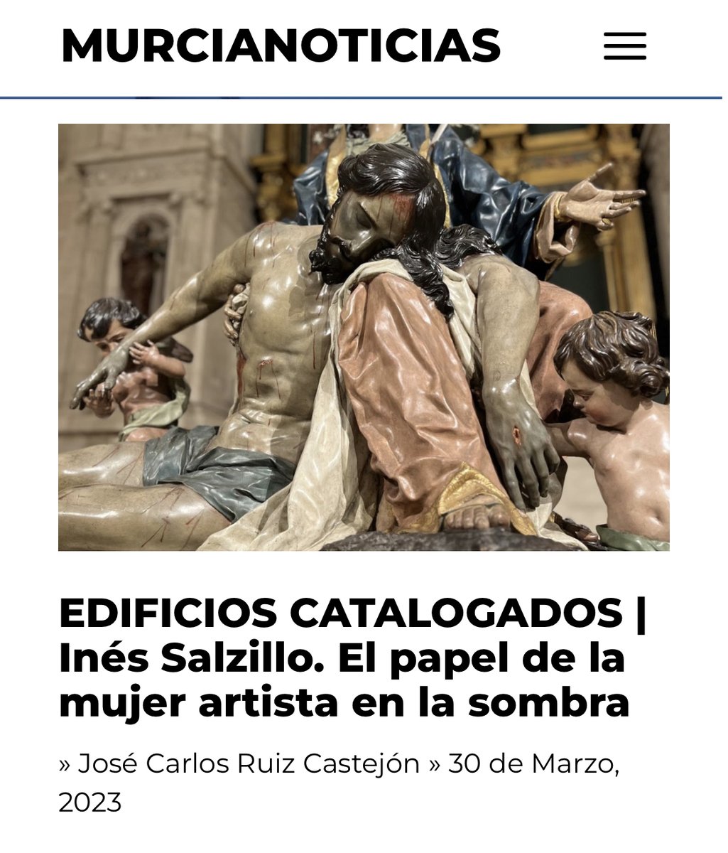 "...Inés trabajó activamente en una de las razones por las cuales se ha considerado a Salzillo un auténtico maestro: por el hábil dominio del color, y no sólo de la talla." Os lo cuento en el artículo de marzo del diario <a href="/MurciaNoticias/">Murcia Noticias</a>: 
edificioscatalogados.es/2023/03/31/art…