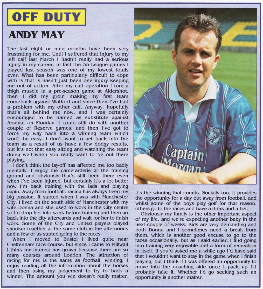 WallArt1885's tweet image. Off Duty - Andy May #Millwall