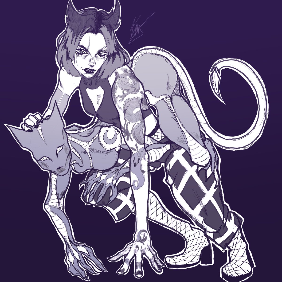 leadessins's tweet image. Je me suis dessinée en JOJO ⚡#Jojo #JoJosBizarreAdventure