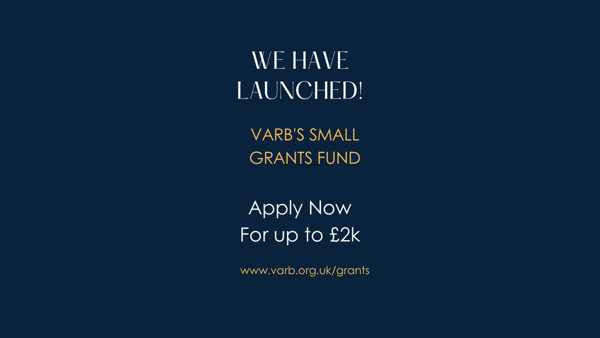 Exciting news! 🎉 Our small grants fund of up to £2k to support local projects has launched. Apply now and make your vision a reality. varb.org.uk/grants #smallgrants #funding #communitysupport #localprojects