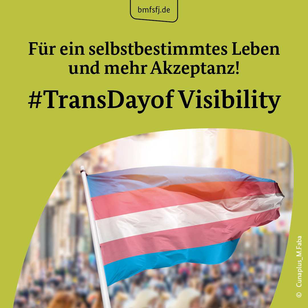 Zum #TransDayofVisibility: Die Entfaltung der Persönlichkeit ist ein im Grundgesetz garantiertes Menschenrecht. Mit dem #Selbstbestimmungsgesetz können Geschlechtseintrag oder Vorname künftig per Selbstauskunft geändert werden. Das erleichtert das Leben von #trans* Personen.