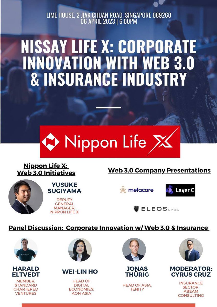 Happy to announce that our CEO @varunpanjwani03 will be talking about how to integrate web3 technology into the insurance space 🚀

Thank you <a href="/nissay_official/">日本生命</a> for having us!