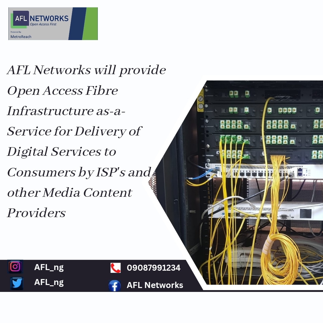 afl_ng's tweet photo. We are Pioneers, Innovators and Provider of Future-Proof Technology for Delivery of World Class Broadband Services in Nigeria #AFLcable #fibrecable #opticfiber #AFLNetworks #Aldreda #openaccessfibre https://t.co/PmhniLNPsj